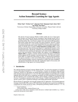 Beyond Syntax: Action Semantics Learning for App Agents