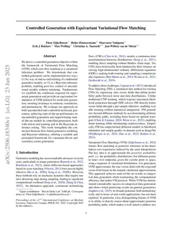 Controlled Generation with Equivariant Variational Flow Matching