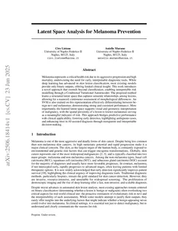 Latent Space Analysis for Melanoma Prevention