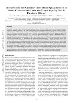 Interpretable and Granular Video-Based Quantification of Motor Characteristics from the Finger Tapping Test in Parkinson Disease
