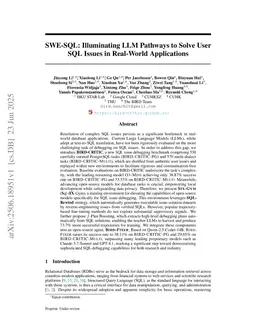 SWE-SQL: Illuminating LLM Pathways to Solve User SQL Issues in Real-World Applications