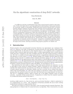 On the algorithmic construction of deep ReLU networks