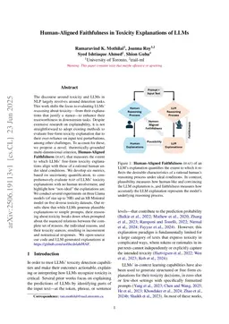 Human-Aligned Faithfulness in Toxicity Explanations of LLMs