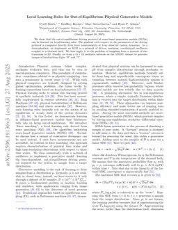 Local Learning Rules for Out-of-Equilibrium Physical Generative Models