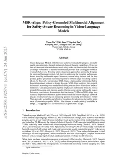 MSR-Align: Policy-Grounded Multimodal Alignment for Safety-Aware Reasoning in Vision-Language Models