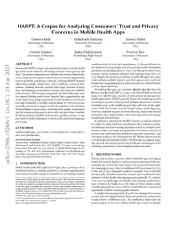 Health App Reviews for Privacy & Trust (HARPT): A Corpus for Analyzing Patient Privacy Concerns, Trust in Providers and Trust in Applications