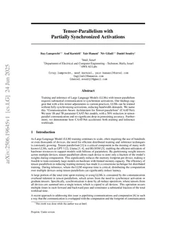 Tensor-Parallelism with Partially Synchronized Activations