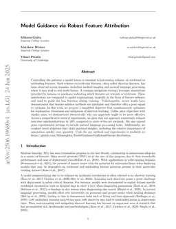 Model Guidance via Robust Feature Attribution