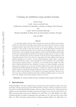 Curating art exhibitions using machine learning