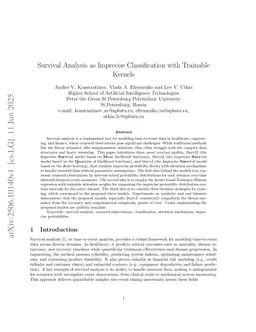 Survival Analysis as Imprecise Classification with Trainable Kernels
