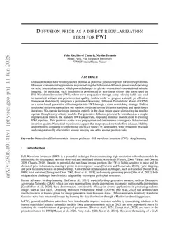 Diffusion prior as a direct regularization term for FWI