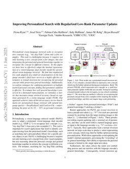 Improving Personalized Search with Regularized Low-Rank Parameter Updates
