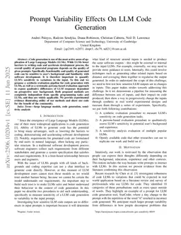 Prompt Variability Effects On LLM Code Generation