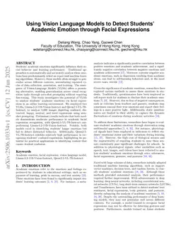 Using Vision Language Models to Detect Students' Academic Emotion through Facial Expressions