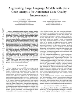 Augmenting Large Language Models with Static Code Analysis for Automated Code Quality Improvements