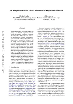 An Analysis of Datasets, Metrics and Models in Keyphrase Generation