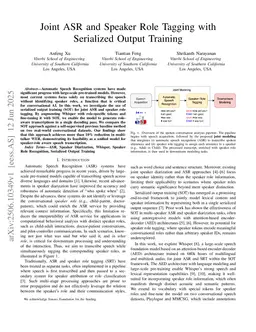 Joint ASR and Speaker Role Tagging with Serialized Output Training