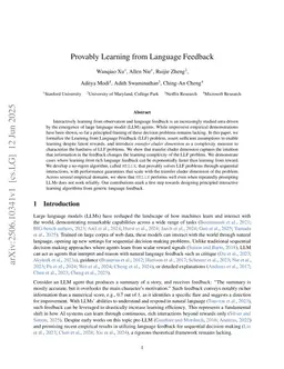 Provably Learning from Language Feedback