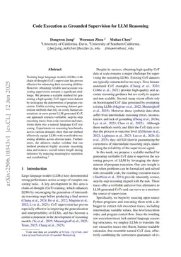 Code Execution as Grounded Supervision for LLM Reasoning