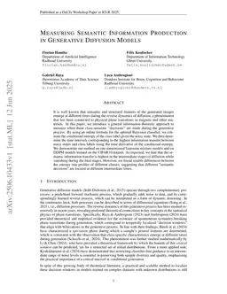 Measuring Semantic Information Production in Generative Diffusion Models