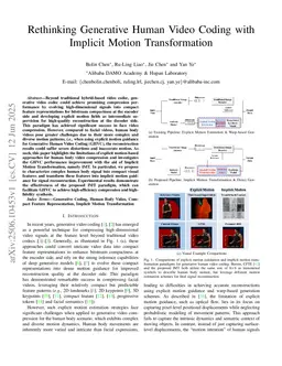 Rethinking Generative Human Video Coding with Implicit Motion Transformation
