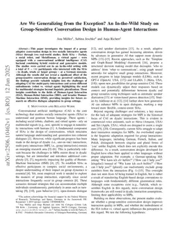 Are We Generalizing from the Exception? An In-the-Wild Study on Group-Sensitive Conversation Design in Human-Agent Interactions
