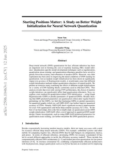 Starting Positions Matter: A Study on Better Weight Initialization for Neural Network Quantization