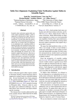 Table-Text Alignment: Explaining Claim Verification Against Tables in Scientific Papers