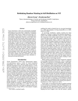 Rethinking Random Masking in Self-Distillation on ViT