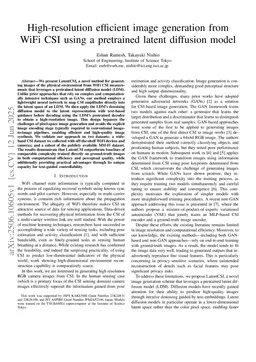 High-resolution efficient image generation from WiFi CSI using a pretrained latent diffusion model