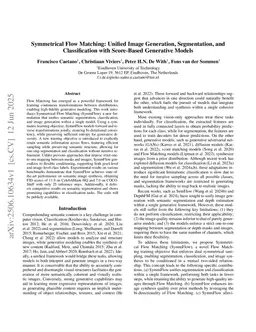 Symmetrical Flow Matching: Unified Image Generation, Segmentation, and Classification with Score-Based Generative Models
