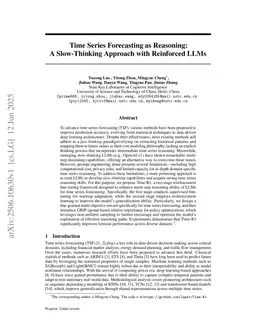Time Series Forecasting as Reasoning: A Slow-Thinking Approach with Reinforced LLMs