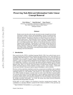 Preserving Task-Relevant Information Under Linear Concept Removal