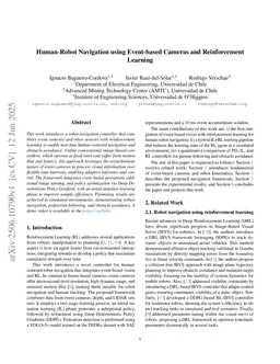 Human-Robot Navigation using Event-based Cameras and Reinforcement Learning