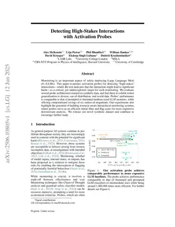 Detecting High-Stakes Interactions with Activation Probes
