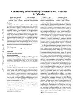 Constructing and Evaluating Declarative RAG Pipelines in PyTerrier