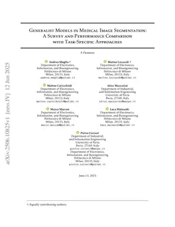 Generalist Models in Medical Image Segmentation: A Survey and Performance Comparison with Task-Specific Approaches