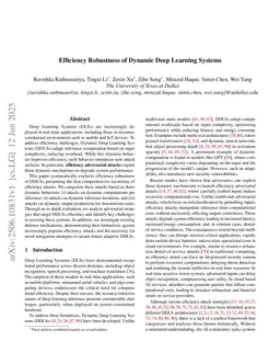 Efficiency Robustness of Dynamic Deep Learning Systems