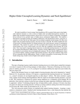 Higher-Order Uncoupled Learning Dynamics and Nash Equilibrium
