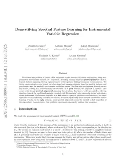 Demystifying Spectral Feature Learning for Instrumental Variable Regression