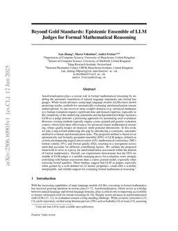 Beyond Gold Standards: Epistemic Ensemble of LLM Judges for Formal Mathematical Reasoning