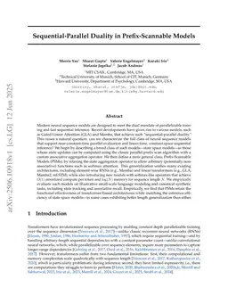 Sequential-Parallel Duality in Prefix Scannable Models
