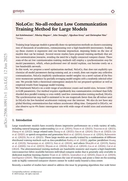 NoLoCo: No-all-reduce Low Communication Training Method for Large Models