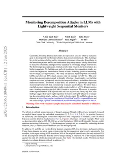 Monitoring Decomposition Attacks in LLMs with Lightweight Sequential Monitors
