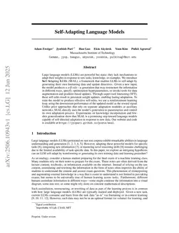 Self-Adapting Language Models
