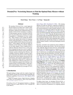 Domain2Vec: Vectorizing Datasets to Find the Optimal Data Mixture without Training