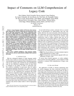 Impact of Comments on LLM Comprehension of Legacy Code