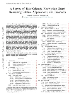 A Survey of Task-Oriented Knowledge Graph Reasoning: Status, Applications, and Prospects