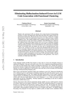 Eliminating Hallucination-Induced Errors in LLM Code Generation with Functional Clustering