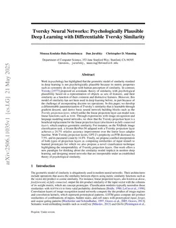 Tversky Neural Networks: Psychologically Plausible Deep Learning with Differentiable Tversky Similarity